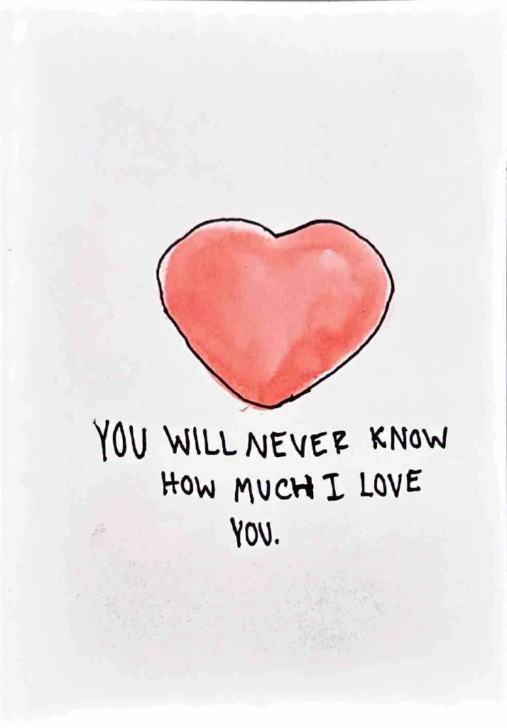 Original hand-drawn How Much I Love You card by Viv